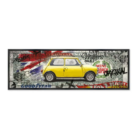 Cadre en bois avec impression en PVC vernis "Dollar Austin Mini" - Noir - 40 x 120 cm - Collection Rubix