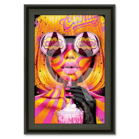 Cadre en bois avec impression en PVC vernis "Candy" - Noir mat - 40 x 60 cm - Collection Sarah B.