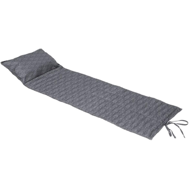 Coussin pour transat enroulable Adiya - Gris - L 180 x l 60 cm