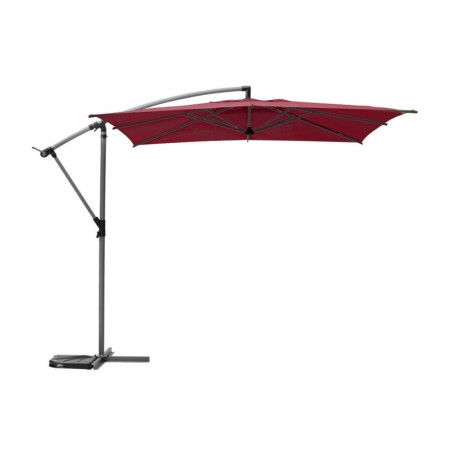 Parasol décentré "Manoa" - Rouge bordeaux - L 2,5 x P 2,5 m