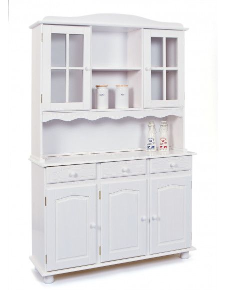 Bahut vaisselier - 5 portes 3 tiroirs - Blanc