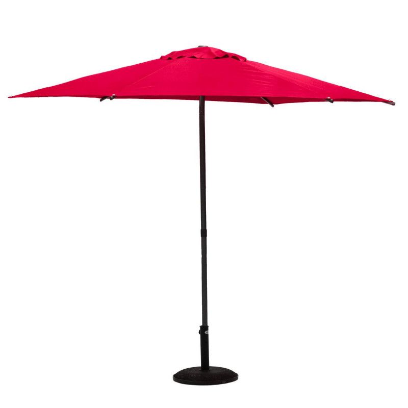 Parasol droit inclinable en tissu Soya - Rouge grenade - 2,7 m