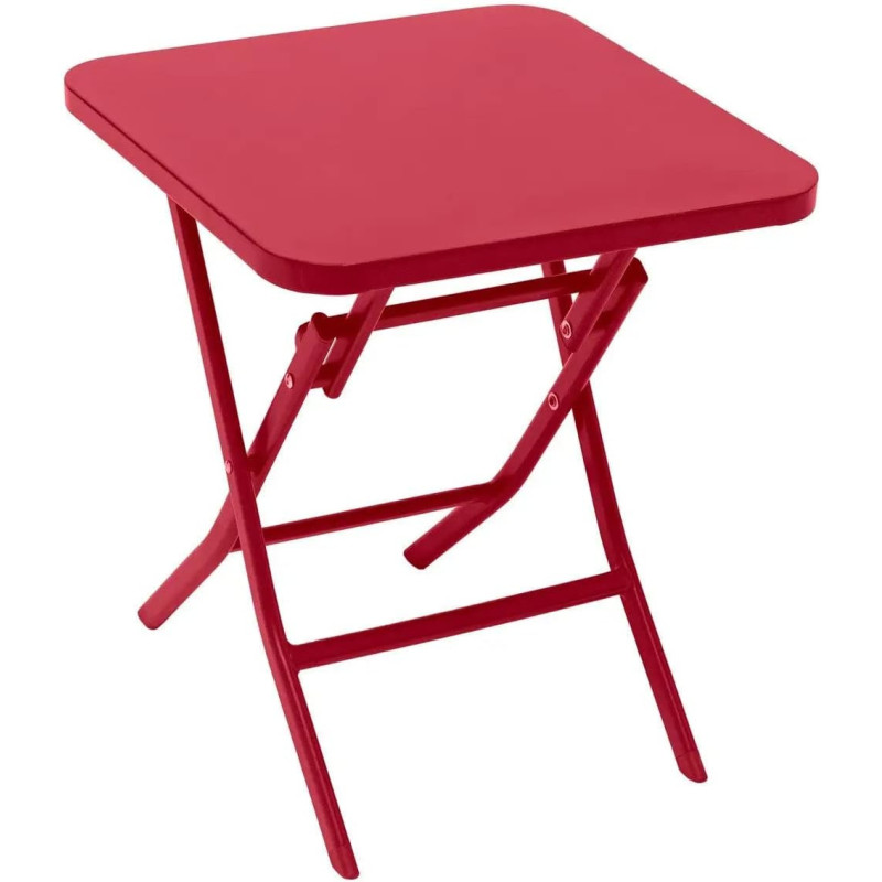 Table basse dappoint pliante en acier Greensboro - Rouge grenade - L 40 x l 40 x H 45 cm