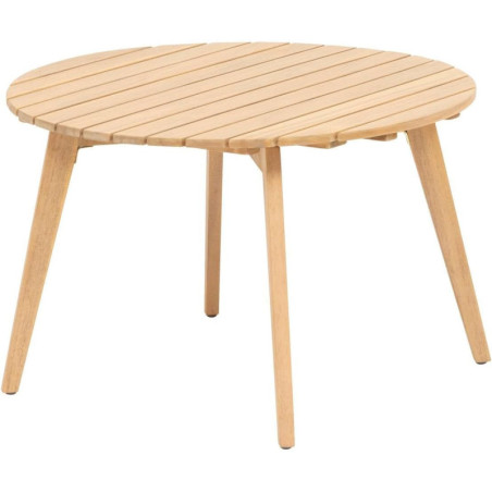 Table basse d'appoint en bois d'acacia "Olvinia" - Beige - D 67,3 x H 40 cm