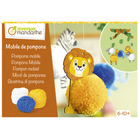 Boîte créative de pompons "Animaux de la savane" - Multicolore