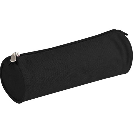 Trousse en textile ronde - Noir - D 7 x L 22 cm