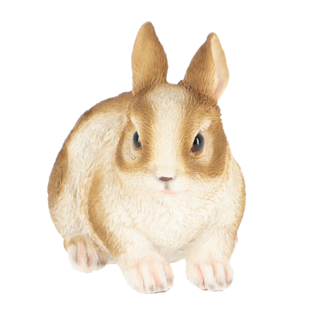 Figurine de lapin nain - Marron/Blanc - H 12,3 cm