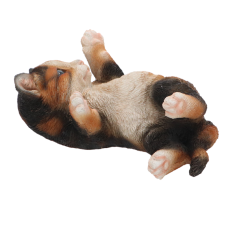 Figurine de chat jouant couché en polyrésine - Marron - L 17,7 cm