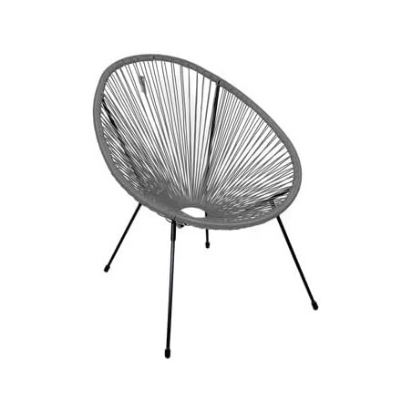 Fauteuil en résine "Cabana" - Gris foncé - L 56 x P 72 x H 88 cm