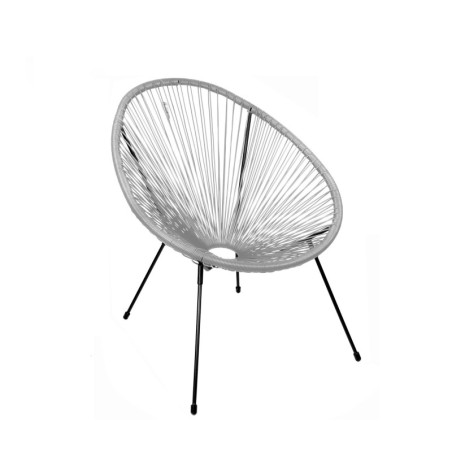 Fauteuil en résine "Cabana" - Gris clair - L 56 x P 72 x H 88 cm