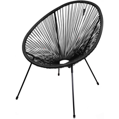 Fauteuil en résine "Cabana" - Noir - L 56 x P 72 x H 88 cm