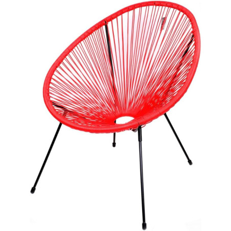 Fauteuil en résine "Cabana" - Rouge - L 56 x P 72 x H 88 cm