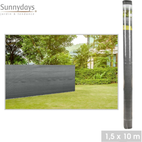 Toile occultant "Mon Jardin" - Gris anthracite - l 1,5 x L 10 m