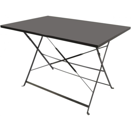 Table pliante rectangulaire en métal "Mistral" - Gris - L 110 x H 70 cm
