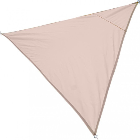 Voile d'ombrage triangulaire en tissu - Beige - 3 m