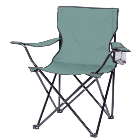 Fauteuil pliant en tissu avec porte gobelet "Le camping" - Bleu - L 82 x P 50 x H 80 cm