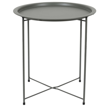 Table ronde d'appoint en métal pliable "Sienna" - Vert olive - D 47 x H 50 cm