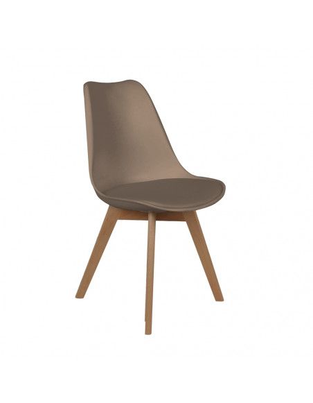 Chaise scandinave avec coussin - Taupe