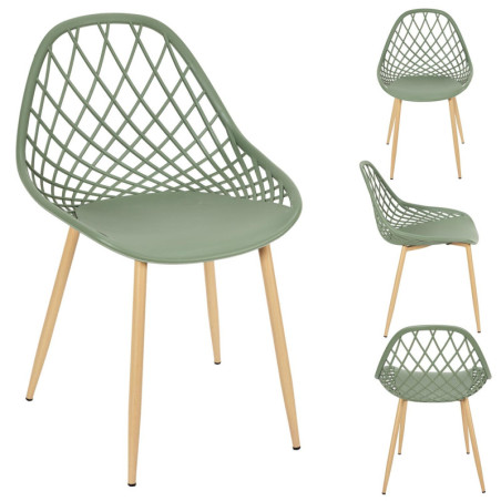 Lot de 4 chaises d'extérieur en plastique "Malaga" - Vert - P 53,3 x H 83,4 cm