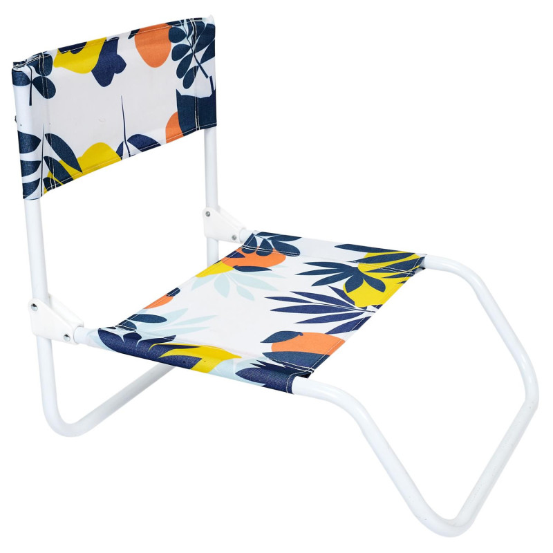 Chaise de plage pliante en tissu Rio - Multicolore - P 52 x H 44 cm