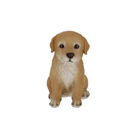 Chiot décoratif en polyrésine - Golden Retriever - H 16 cm