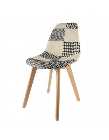 Chaise scandinave - Patchwork - Noir et Blanc