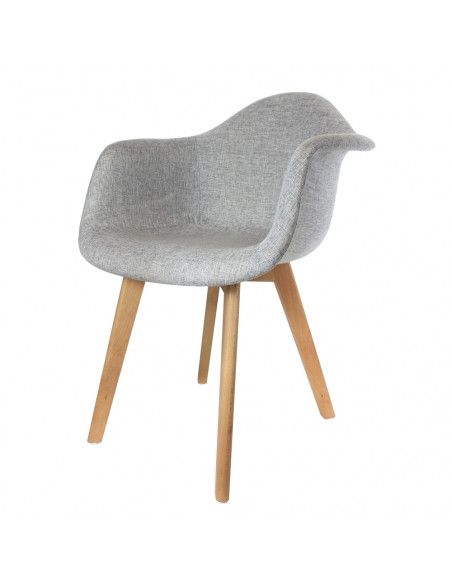 Fauteuil scandinave - Tissu - Gris