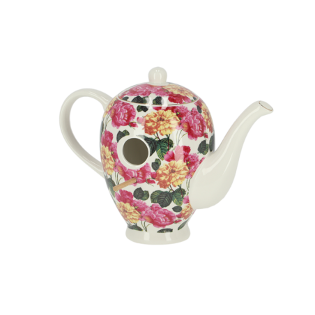 Nichoir Théière décorée de fleurs - Multicolore - Modèle aléatoire - H 21,3 cm