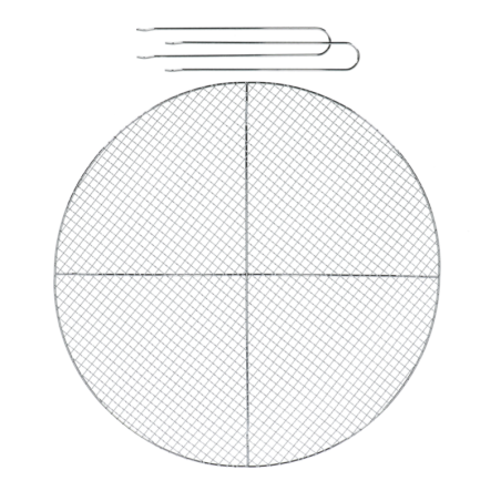 Grille barbecue ronde en fer pour brasero - Argenté - D 59,5 cm