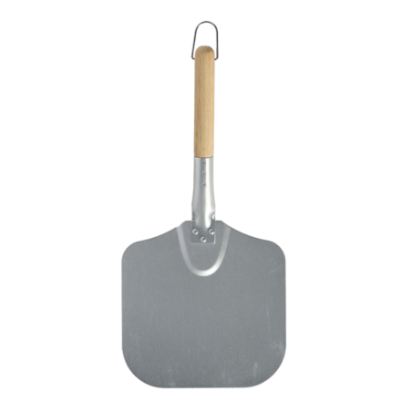 Pelle à pizza en aluminium et manche en bois - Argenté/Beige - L 45,9 x l 22,5 cm