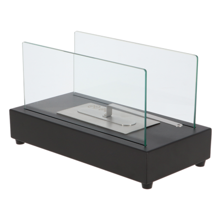 Cheminée de table au bioéthanol rectangle - Noir - L 35,5 x P 18 x H 20,6 cm