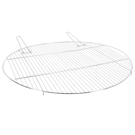 Grille de barbecue ronde en acier avec poignées - Argenté - D 82,5 cm