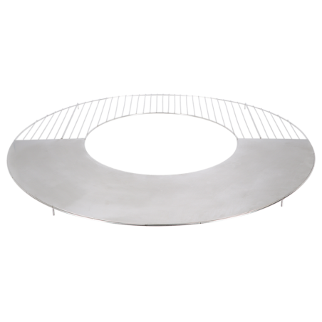 Grille Plancha pour barbecue ronde en Inox - Argenté - D 82,5 cm