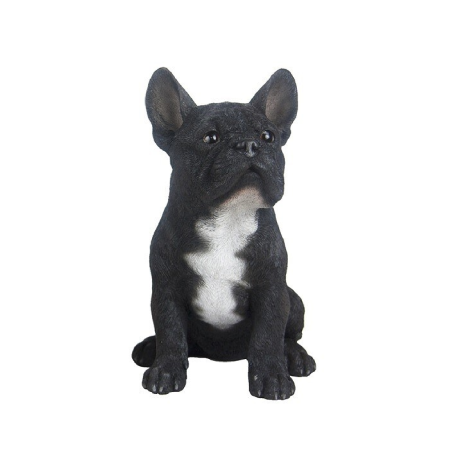 Figurine de bouledogue français en polyrésine - Noir - H 30,4 cm