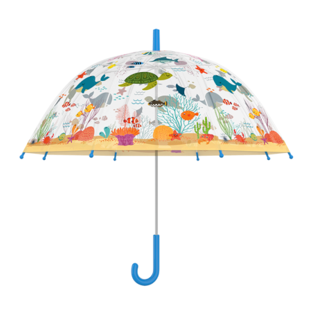 Parapluie en plastique pour enfant imprimé vie marine - Mutlicolre - D 70,5 x H 69,2 cm