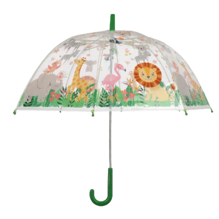 Parapluie en plastique pour enfant imprimé animaux de la jungle - Mutlicolre - D 70,5 x H 69,2 cm