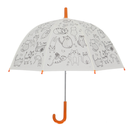 Parapluie à colorier pour enfant chats - Vert - D 70,5 x H 69,2 cm