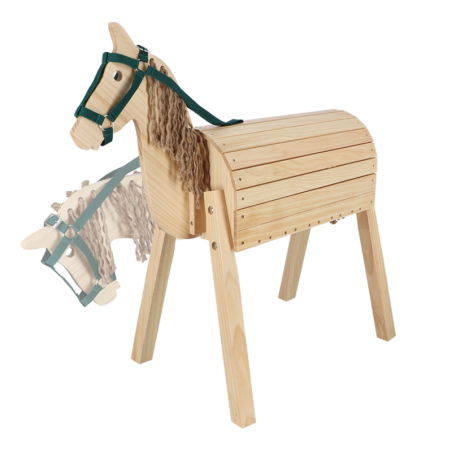 Cheval de jardin en bois - Beige - L 100 x P 50,5 x H 101,5 cm