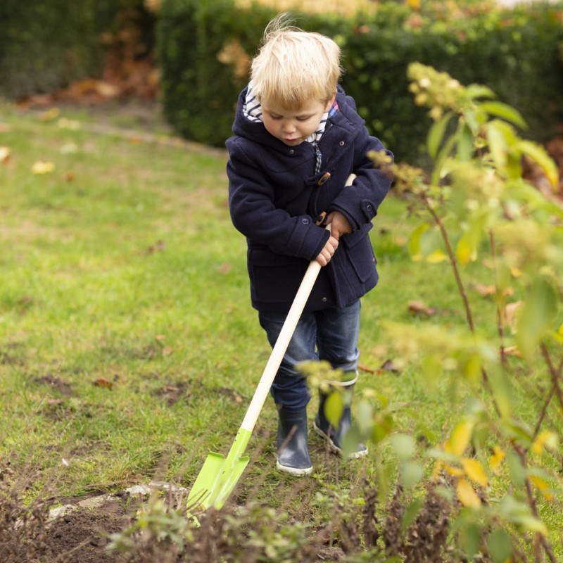 Pelle pour enfant en fer et bois - Vert - H 82 cm