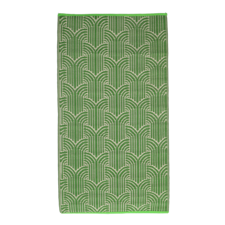 Tapis de jardin rectangulaire et réversible imprimé art déco - Vert - L 68,5 x l 125,5 cm