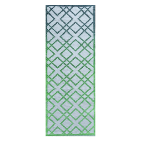 Tapis de jardin rectangulaire et réversible imprimé graphique - Vert - L 68,5 x l 197,5 cm