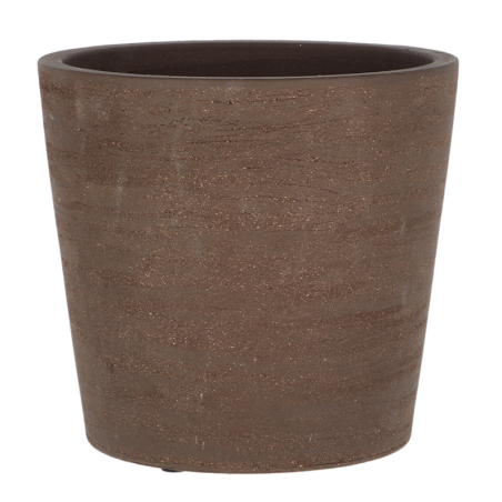 Pot de fleurs rond en terre cuite - Marron - D 25,2 x H 23,5 cm