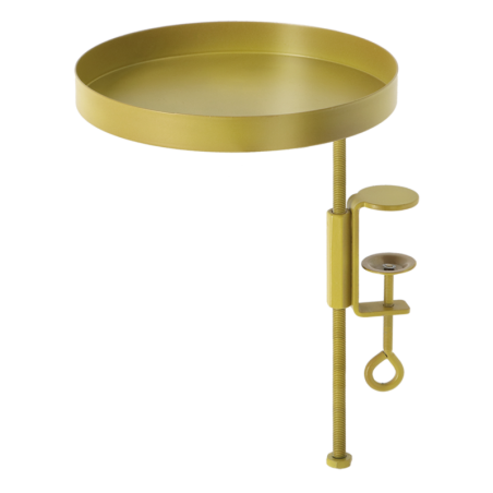 Plateau rond rebord de fenêtre - Doré - Taille M - D 18 x H 24,6 cm