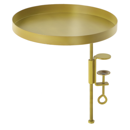 Plateau rond rebord de fenêtre - Doré - Taille L - D 24 x H 24,6 cm