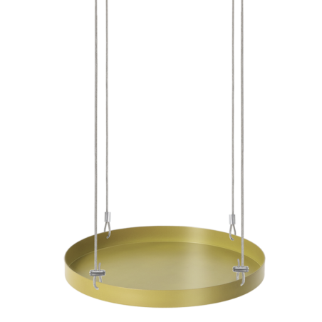 Plateau rond de fenêtre suspendu - Doré - Taille L - D 24 x H 2 cm