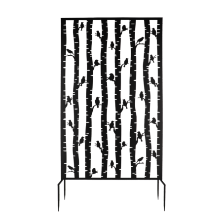 Écran d\'intimité avec motif d\'oiseau - Noir - L 100,4 x H 186 cm