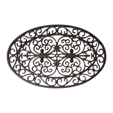 Paillasson ovale en caoutchouc - Noir - L 70 x P 46cm