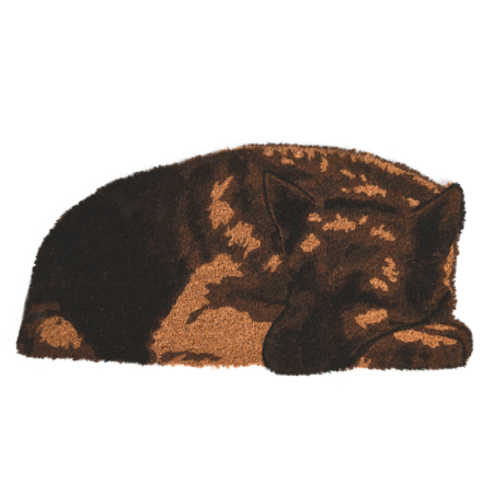 Paillasson en forme de berger allemand en fibre de coco - Marron/Noir - L 74,9 x P 38 cm