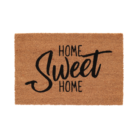 Paillasson en fibre de coco - Home Sweet Home - Beige - L 60 x l 40 cm