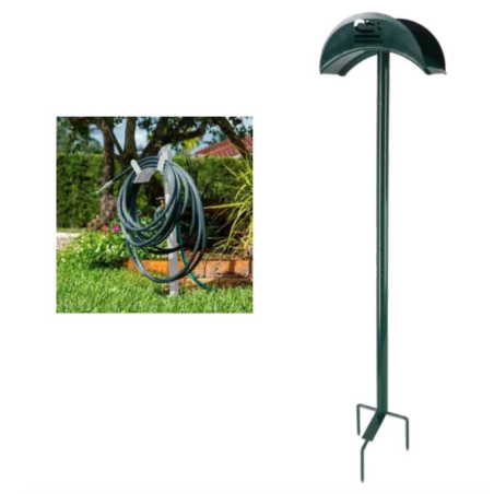 Porte tuyau d'arrosage sur pied - Vert - L 28,1 x P 12,9 x H 115 cm